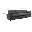 Benjara Biny Modular Power Reclining Sofa- 2 Pillows- Dark Gray- 124