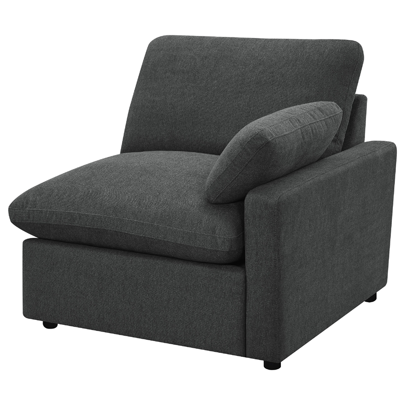Benjara Biny Modular Power Reclining Loveseat- 2 Pillows- Dark Gray- 86