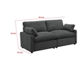 Benjara Biny Modular Power Reclining Loveseat- 2 Pillows- Dark Gray- 86