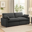 Benjara Biny Modular Power Reclining Loveseat- 2 Pillows- Dark Gray- 86
