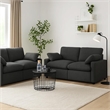 Benjara Biny Modular Power Reclining Loveseat- 2 Pillows- Dark Gray- 86
