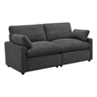 Benjara Biny Modular Power Reclining Loveseat- 2 Pillows- Dark Gray- 86