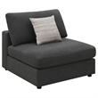 Benjara Serena 4pc Modular Sectional Sofa- Ottoman- 3 Pillows- Gray Jacquard