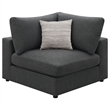Benjara Serena 4pc Modular Sectional Sofa- Ottoman- 3 Pillows- Gray Jacquard