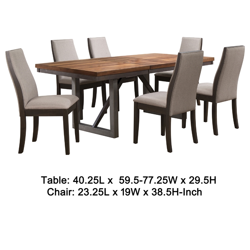 Benjara Zor 7pc Dining Set- 60-77