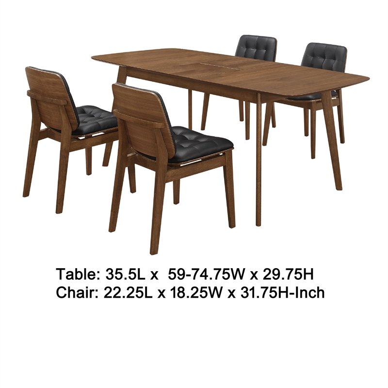 Benjara Bera 5pc Dining Set w Chairs- 59-75