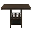Benjara Edan 5pc Counter Height Dining Set- Brown Table- Black Padded Chairs