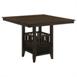 Benjara Edan 5pc Counter Height Dining Set- Brown Table- Black Padded Chairs