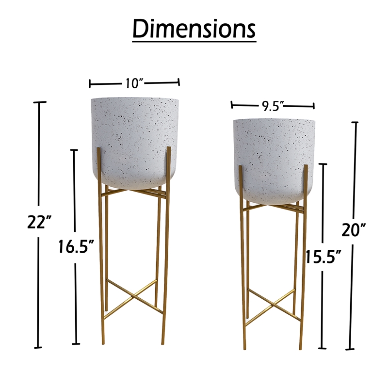 Aira Set of 2 Planters - 20- 22