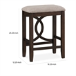 Ruth 25 Inch Counter Height Stool Set of 2- Beige Polyester Padded- Brown