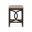 Ruth 25 Inch Counter Height Stool Set of 2- Beige Polyester Padded- Brown