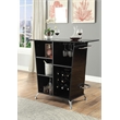 Contemporary Style Leatherette Padded Bar Table With Button Tufting- Black