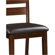 Wooden Counter Height Armless Chair- Walnut brown- Set of 2