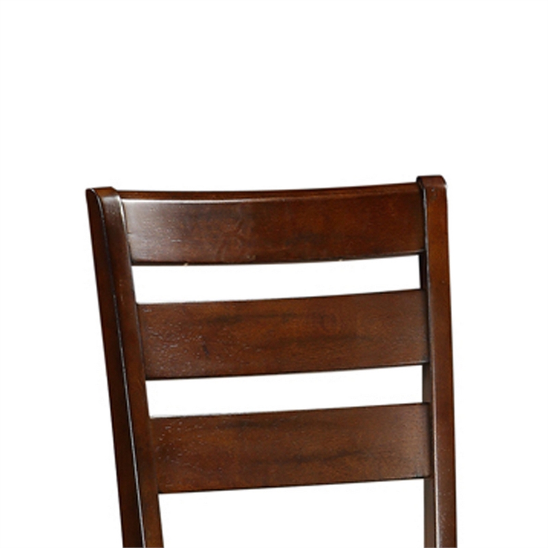 Wooden Counter Height Armless Chair- Walnut brown- Set of 2