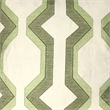 Contemporary Cotton Pillow with Geometric Embroidery- Green and White