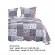 Microfiber Quilt and 1 Pillow Sham Set with Floral Prints- Multicolor