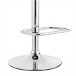 Metal and Faux Leather Adjustable Bar Stool- Black and Silver