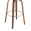 Swivel Bar Stool with Leatherette Bucket Seat- Gray