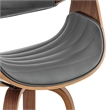 Swivel Bar Stool with Leatherette Bucket Seat- Gray
