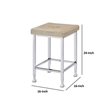 Counter Height Stool- Set of 2- Padded Seat and Metal Base- Beige