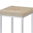 Counter Height Stool- Set of 2- Padded Seat and Metal Base- Beige