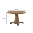 Dining Table with Single Pedestal Base- Oak Brown