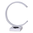 Metal C Shaped Table Lamp with USB Plugin- White