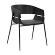 18.5 Inches Round Back Leatherette Dining Chair- Set of 2- Black