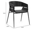 18.5 Inches Round Back Leatherette Dining Chair- Set of 2- Black