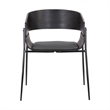 18.5 Inches Round Back Leatherette Dining Chair- Set of 2- Black