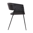 18.5 Inches Round Back Leatherette Dining Chair- Set of 2- Black