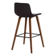 35 Inch Wooden Barstool with Leatherette Seat- Brown