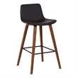 35 Inch Wooden Barstool with Leatherette Seat- Brown