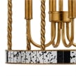 25 Inch Metal Chandelier Pendant- Bird Cage Design- Woven Rope- Gold