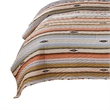 3 Piece Microfiber Full Size Quilt Set with Chevron Print- Multicolor