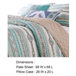 2 Piece Twin Quilt Set with Geometric Pattern- Blue