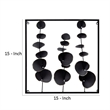 Wall Decor with Textured Leaves and Metal Frame in Black