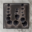 Wall Decor with Textured Leaves and Metal Frame in Black