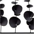 Wall Decor with Textured Leaves and Metal Frame in Black