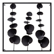 Wall Decor with Textured Leaves and Metal Frame in Black