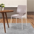 Cid Fiji 18 Inch Stackable Dining Chair- Set of 2- Light Gray Vegan Leather