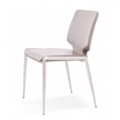 Cid Fiji 18 Inch Stackable Dining Chair- Set of 2- Light Gray Vegan Leather