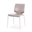 Cid Fiji 18 Inch Stackable Dining Chair- Set of 2- Light Gray Vegan Leather