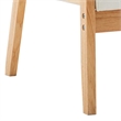 Colin 26 Inch Modern Chair- Padded Cushions- Wood Arms and Legs- Beige