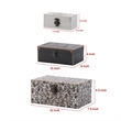 Leo Set of 3 Storage Boxes- Vegan Leather Lining- Ornate Printed Designs