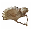 14 Inch Double Leaf Decorative Bowl- Firm Aluminum- Textured Gold Finish