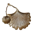 14 Inch Double Leaf Decorative Bowl- Firm Aluminum- Textured Gold Finish
