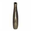 Zelo 11 Inch Decorative Vase- Aluminum- Webbed Design- Bottleneck- Gold