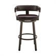 Jack 26 Inch Counter Height Bar Stool- Swivel Chair- Faux Leather- Brown
