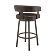Jack 26 Inch Counter Height Bar Stool- Swivel Chair- Faux Leather- Brown